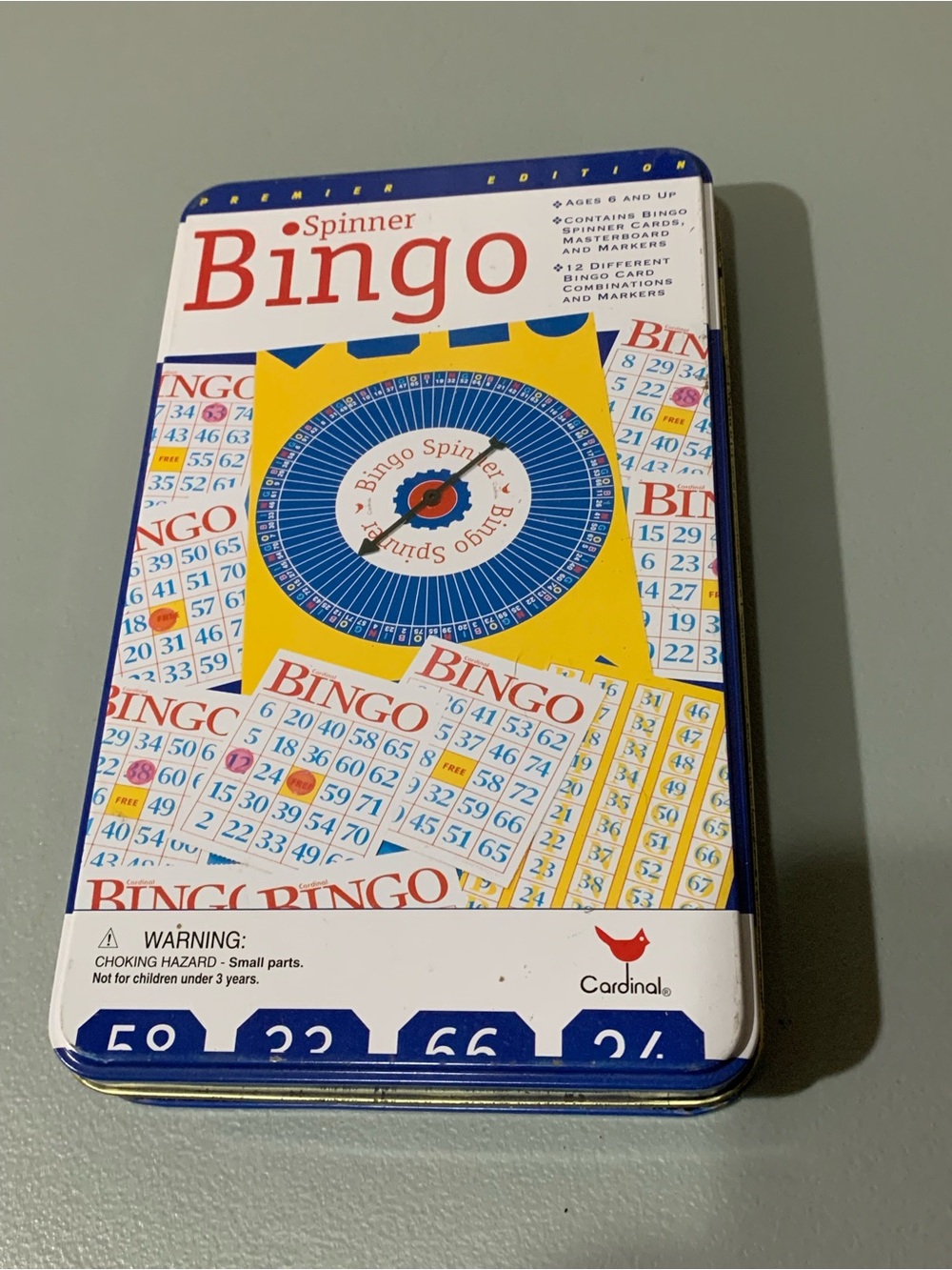 Spinner Bingo Game - Blue/Yellow